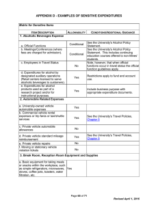 APPENDIX D - EXAMPLES OF SENSITIVE EXPENDITURES