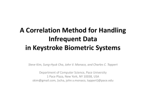 A Correlation Method for Handling  Infrequent Data  in Keystroke Biometric Systems