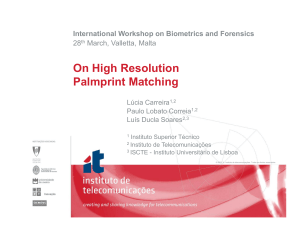 On High Resolution Palmprint Matching International Workshop on Biometrics and Forensics 28