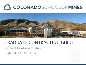 GRADUATE CONTRACTING GUIDE Office of Graduate Studies Updated: 04-22-2016