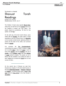 Shavuot Torah Readings        