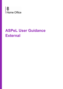 ASPeL User Guidance External