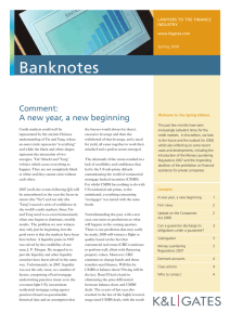 Banknotes Comment: A new year, a new beginning LAWYERS TO THE FINANCE