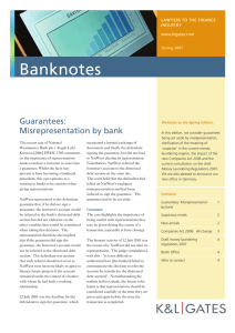 Banknotes Guarantees: Misrepresentation by bank LAWYERS TO THE FINANCE