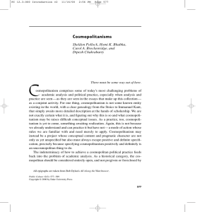 C Cosmopolitanisms Sheldon Pollock, Homi K. Bhabha, Carol A. Breckenridge, and
