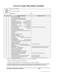 Town &amp; County Plan Intake Checklist