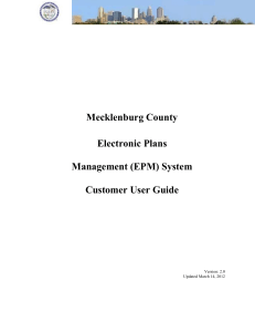 Mecklenburg County Electronic Plans Management (EPM) System