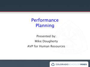 Performance Planning Presented by: Mike Dougherty