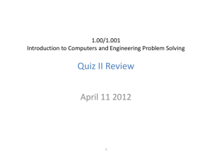 Quiz II Review  April 11 2012 1.00/1.001