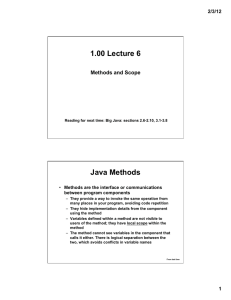 1.00 Lecture 6 Java Methods Methods and Scope 2/3/12