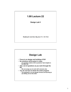 1.00 Lecture 22 Design Lab Design Lab II