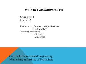 PROJECT EVALUATION  Spring 2011 Lecture 2