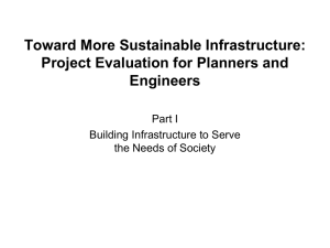 Engineers Toward More Sustainable Infrastructure: Project Evaluation for Planners and Part I