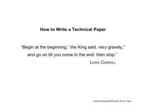 How to Write a Technical Paper