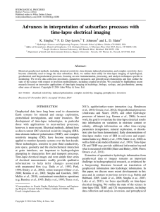 Advances in interpretation of subsurface processes with time-lapse electrical imaging K. Singha,