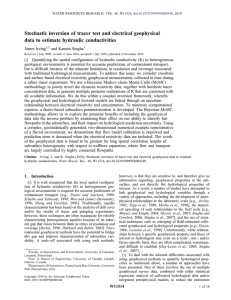 Stochastic inversion of tracer test and electrical geophysical