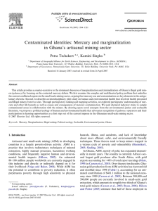 Contaminated identities: Mercury and marginalization in Ghana’s artisanal mining sector Petra Tschakert