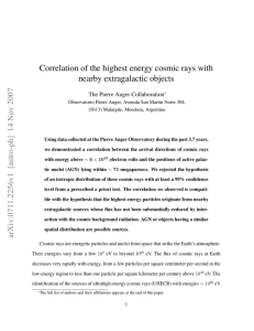 Correlation of the highest energy cosmic rays with nearby extragalactic objects