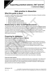 Safe practice in dissection What this guide is about
