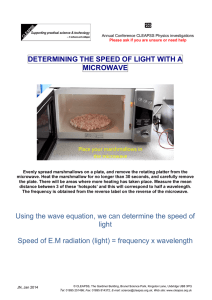 DETERMINING THE SPEED OF LIGHT WITH A MICROWAVE