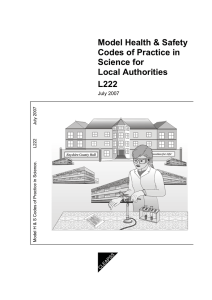 Model Health &amp; Safety Codes of Practice in Science for Local Authorities