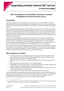 E267: Participation in the CLEAPSS/ University of Liverpool Introduction