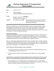 Charlotte Department of Transportation Memorandum