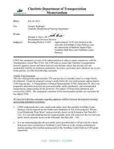 Charlotte Department of Transportation Memorandum