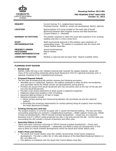 Rezoning Petition 2013-081 PRE-HEARING STAFF ANALYSIS October 21, 2013