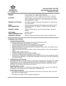 Rezoning Petition 2013-084 PRE-HEARING STAFF ANALYSIS December 16, 2013 REQUEST