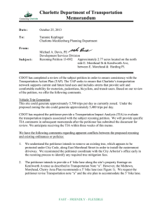 Charlotte Department of Transportation Memorandum