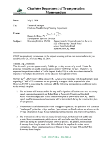 Charlotte Department of Transportation  Memorandum