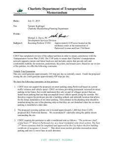 Charlotte Department of Transportation Memorandum