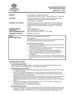 Rezoning Petition 2015-102 Pre-Hearing Staff Analysis September 21, 2015