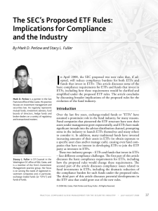 I The SEC’s Proposed ETF Rules: Implications for Compliance and the Industry