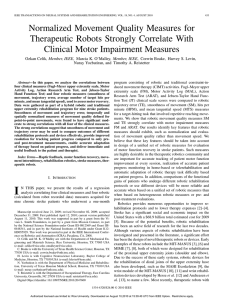 Normalized Movement Quality Measures for Therapeutic Robots Strongly Correlate With