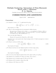 Multiple Scattering: Interaction of Time-Harmonic Waves with N Obstacles P. A. Martin