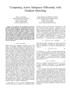 Computing Active Subspaces Efficiently with Gradient Sketching Paul G. Constantine