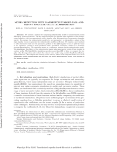 MODEL REDUCTION WITH MAPREDUCE-ENABLED TALL AND SKINNY SINGULAR VALUE DECOMPOSITION