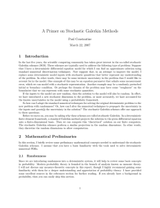 A Primer on Stochastic Galerkin Methods 1 Introduction Paul Constantine