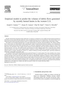Empirical models to predict the volumes of debris flows generated