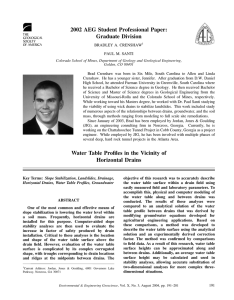 2002 AEG Student Professional Paper: Graduate Division