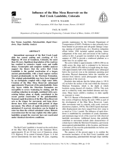 Influence of the Blue Mesa Reservoir on the SCOTT R. WALKER