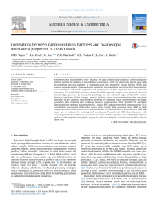 Correlations between nanoindentation hardness and macroscopic mechanical properties in DP980 steels ,