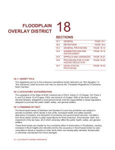 FLOODPLAIN OVERLAY DISTRICT SECTIONS