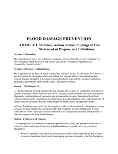 FLOOD DAMAGE PREVENTION ARTICLE I. Statutory Authorization, Findings of Fact,