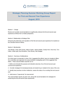 Strategic Planning Summer Working Group Report August, 2015