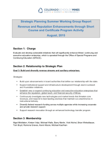Strategic Planning Summer Working Group Report Course and Certificate Program Activity