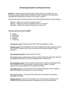 Developing Student Learning Outcomes