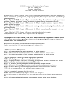 2010-2011 Assessment  for Master’s Degree Program Computer Science Dept.